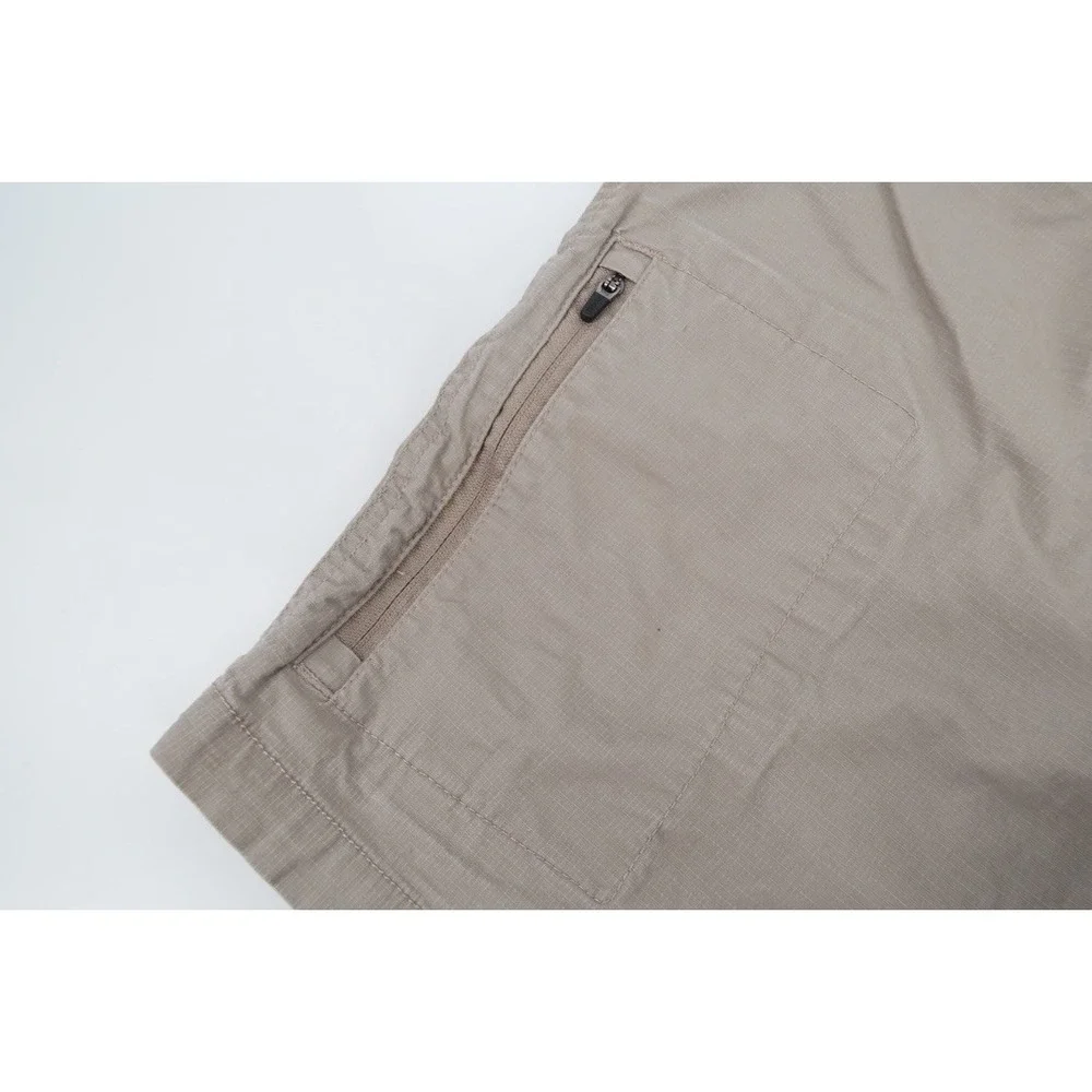 Vuori Ripstop Shorts Mens Small Khaki V370 Hiking Stretch Organic Cotton Zip